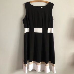 Black/White/Tan Calvin Klein Dress
